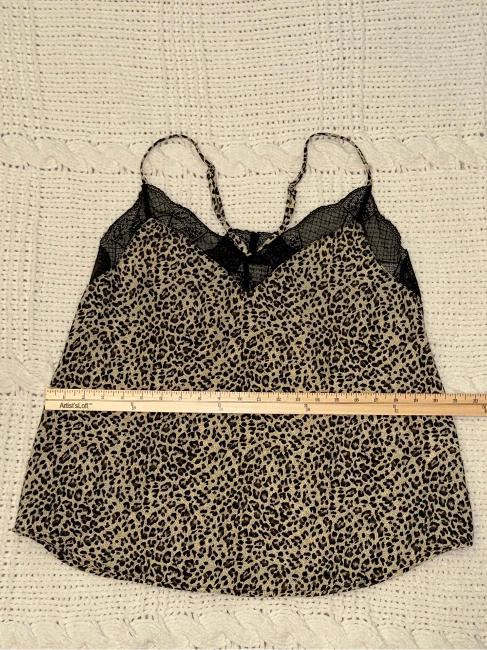 Leopard Print Lace Cami with black lace